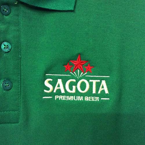 Thêu logo công ty Bia Sagota